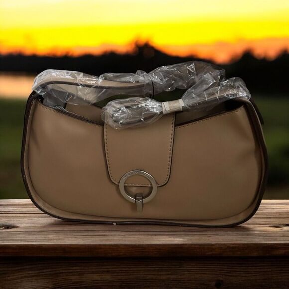 French Connection ZEA Womens Purse Shoulder Bag Leather Handbag NWT. Taupe - Picture 1 of 5
